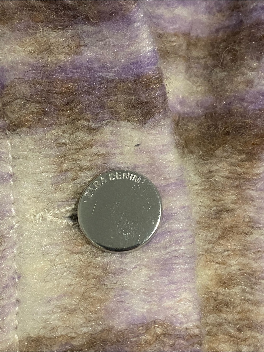 Zara Lavender & Cream Plaid Cropped Shacket - Picture 6 of 6